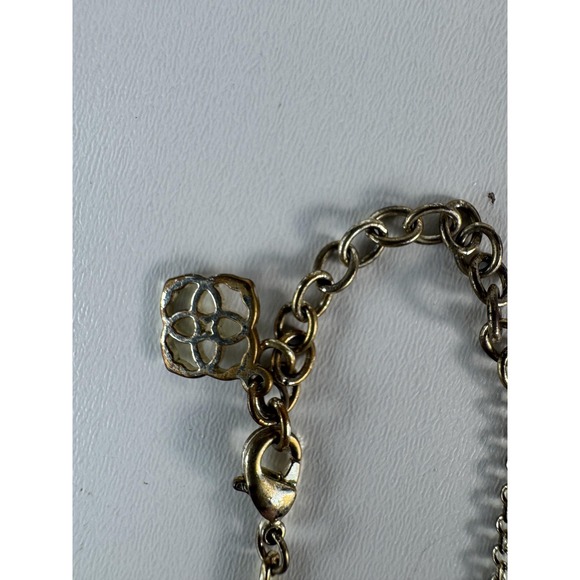 Kendra Scott Necklace Gold Tone Green Oval Pendant Adjustable 16" Womens Jewelry - Picture 5 of 9